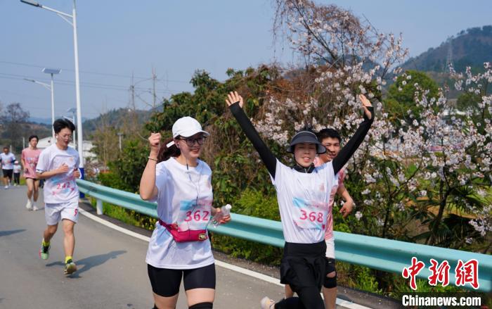 贵阳春日桃花跑开启 数千名跑者共赴千亩桃林桃